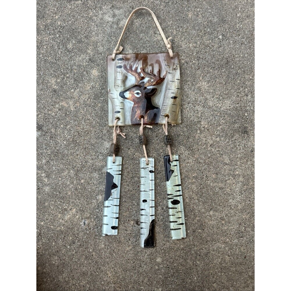 Deer And Tree Glass Wind chime - 15”